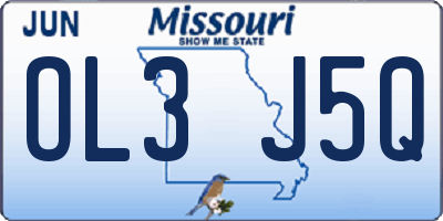 MO license plate OL3J5Q