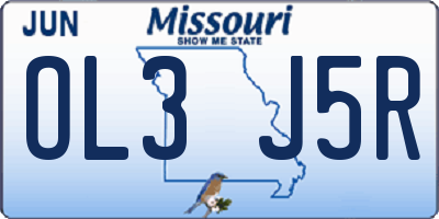 MO license plate OL3J5R