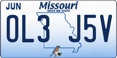 MO license plate OL3J5V