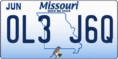 MO license plate OL3J6Q