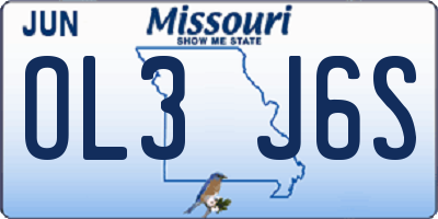 MO license plate OL3J6S