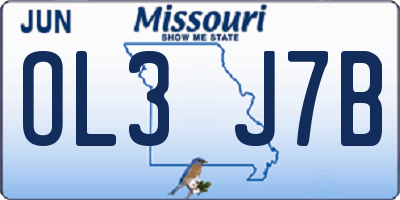 MO license plate OL3J7B