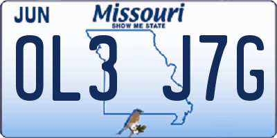 MO license plate OL3J7G