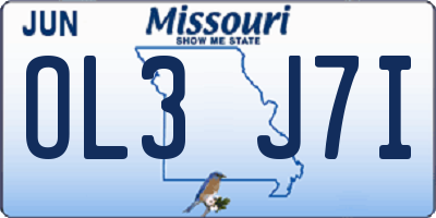MO license plate OL3J7I