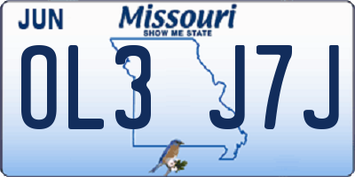 MO license plate OL3J7J