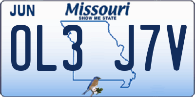 MO license plate OL3J7V