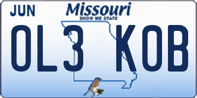 MO license plate OL3K0B