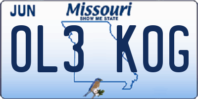 MO license plate OL3K0G