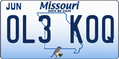 MO license plate OL3K0Q