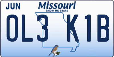 MO license plate OL3K1B