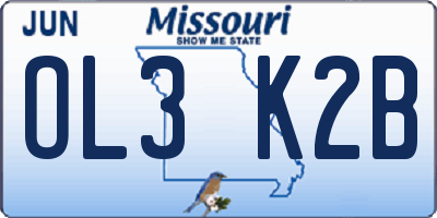 MO license plate OL3K2B