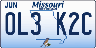 MO license plate OL3K2C