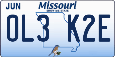 MO license plate OL3K2E