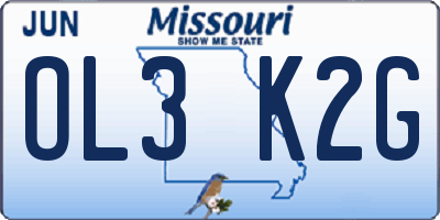 MO license plate OL3K2G
