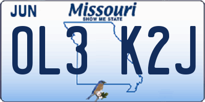 MO license plate OL3K2J