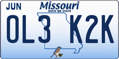 MO license plate OL3K2K