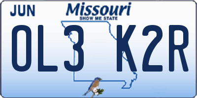 MO license plate OL3K2R