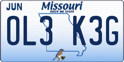 MO license plate OL3K3G