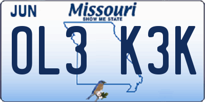 MO license plate OL3K3K