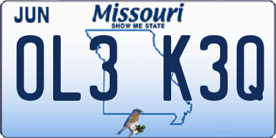MO license plate OL3K3Q
