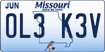 MO license plate OL3K3V