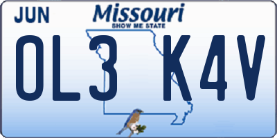 MO license plate OL3K4V