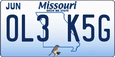 MO license plate OL3K5G