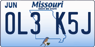 MO license plate OL3K5J