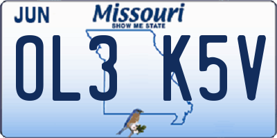 MO license plate OL3K5V