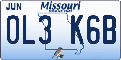MO license plate OL3K6B