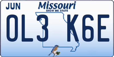 MO license plate OL3K6E