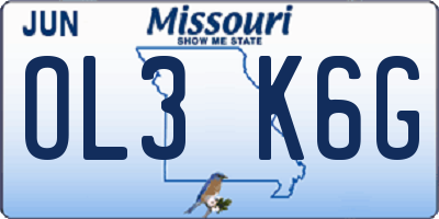 MO license plate OL3K6G