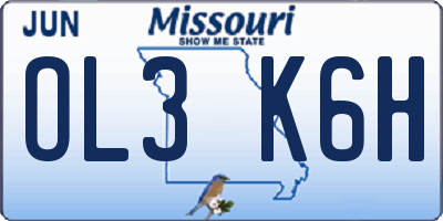 MO license plate OL3K6H