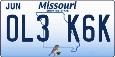 MO license plate OL3K6K
