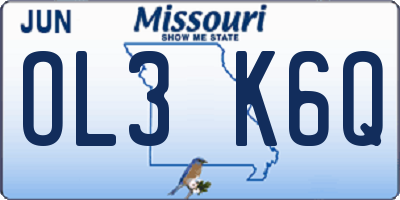 MO license plate OL3K6Q