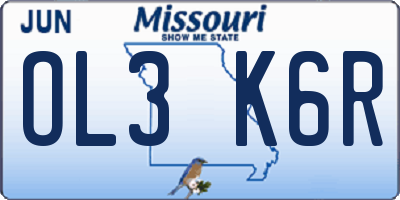 MO license plate OL3K6R