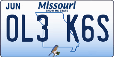 MO license plate OL3K6S