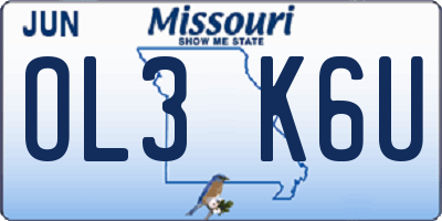MO license plate OL3K6U
