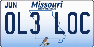 MO license plate OL3L0C