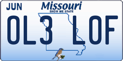 MO license plate OL3L0F