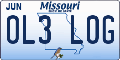MO license plate OL3L0G