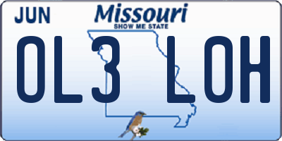 MO license plate OL3L0H