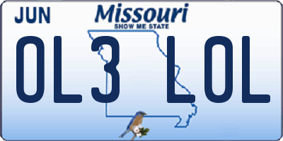 MO license plate OL3L0L