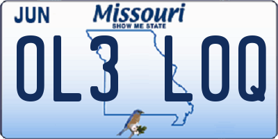 MO license plate OL3L0Q