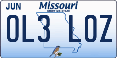MO license plate OL3L0Z