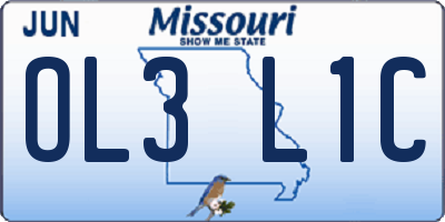 MO license plate OL3L1C