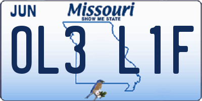 MO license plate OL3L1F