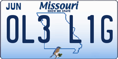 MO license plate OL3L1G
