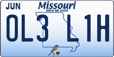 MO license plate OL3L1H
