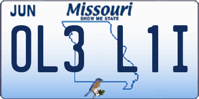 MO license plate OL3L1I